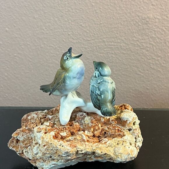 Fridrich Karl Ens Germany vintage porcelain pair of sparrows birds figurines - Picture 8 of 13
